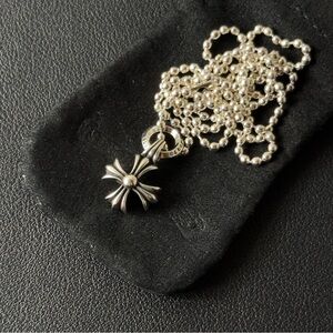 Chrome Hearts Plus Cross Silver Pendant & Ball Chain 10.4g